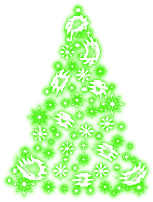Green Neon Christmas Tree Illustration PNG