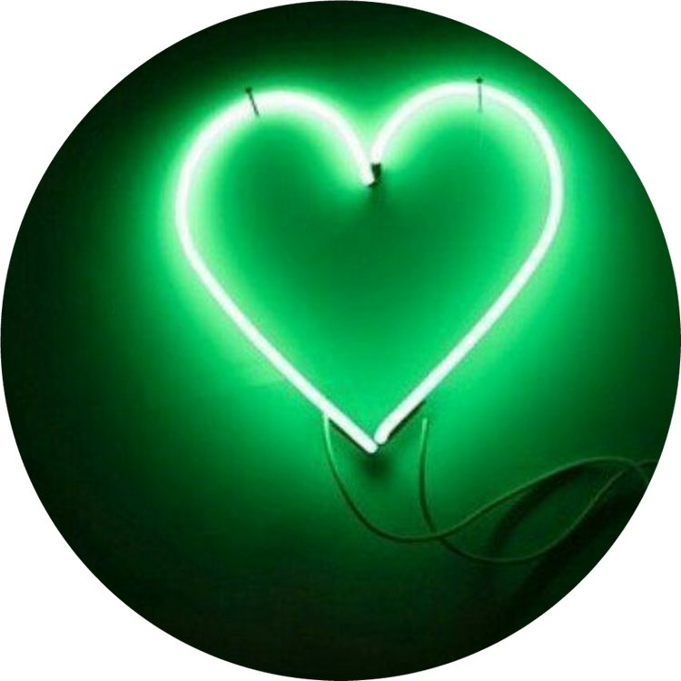 Green Neon Heart Light PNG