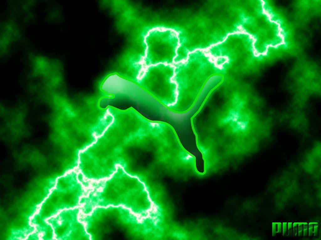 Green Neon Puma Logo Wallpaper