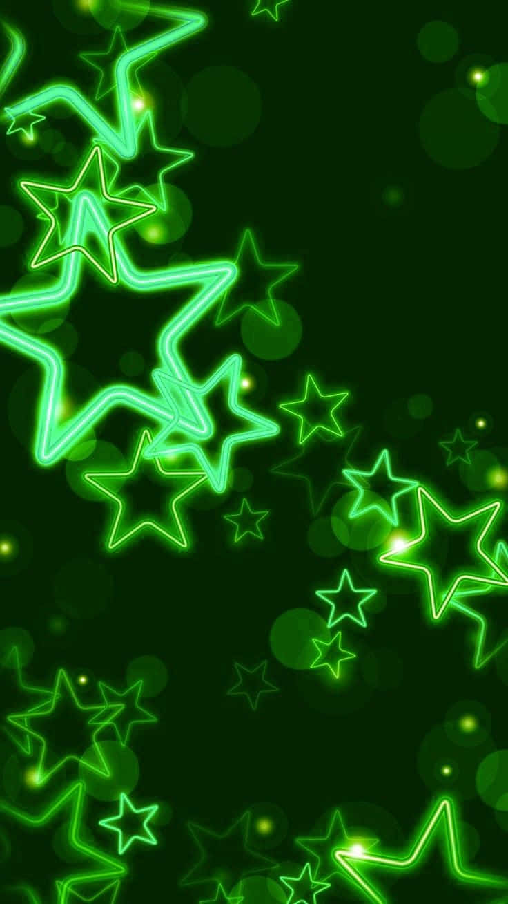Green_ Neon_ Stars_ Background Wallpaper