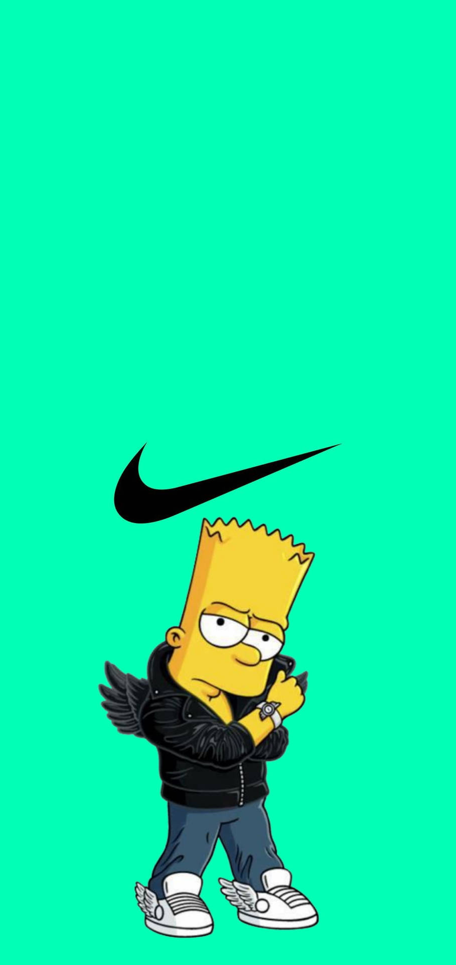 Green Nike Cartoon Bart Simpson