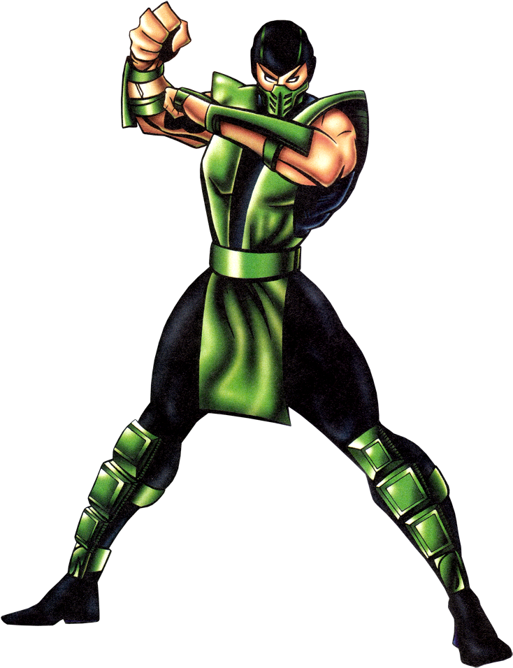 Green Ninja Character Pose PNG