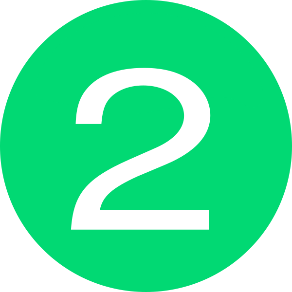 Green Number2 Icon PNG