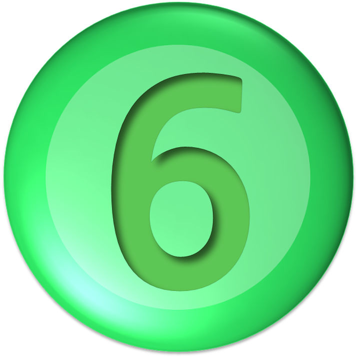 Green Number6 Icon PNG