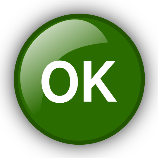 Green O K Button Graphic PNG