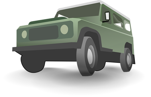 Green Offroad Jeep Illustration PNG