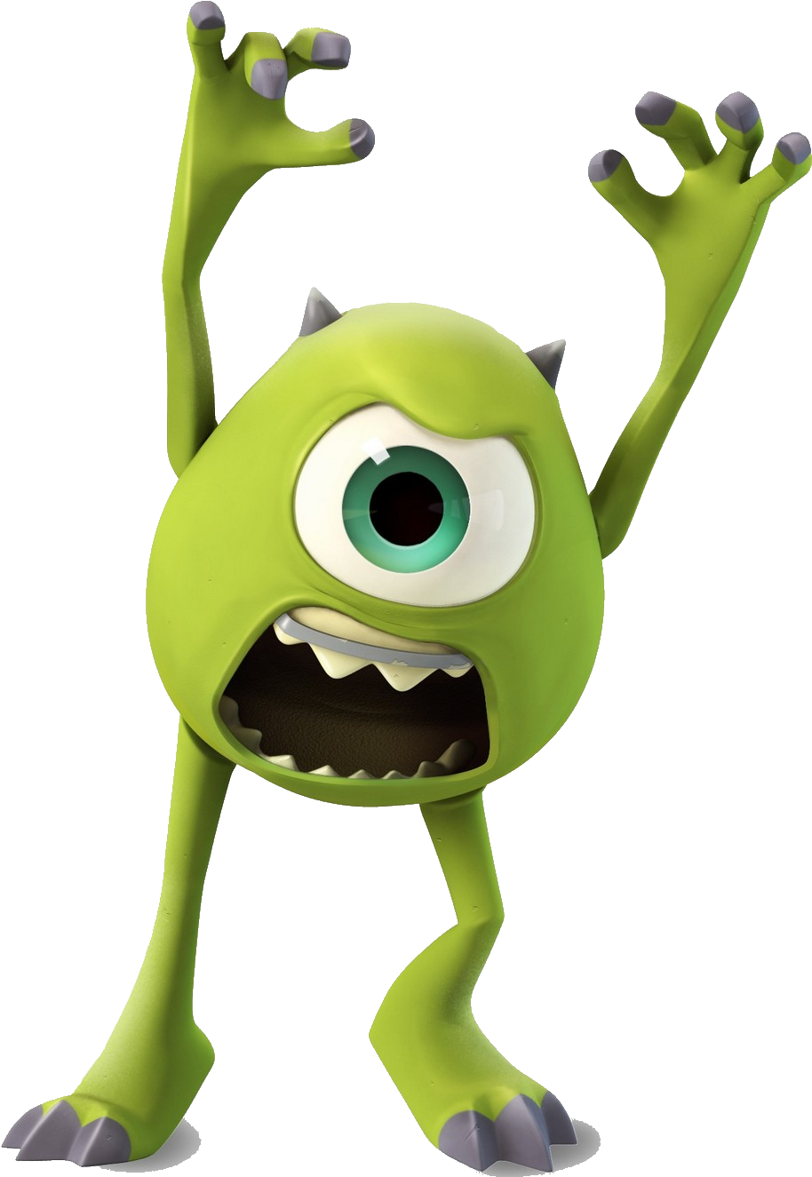 Green One Eyed Monster Cartoon PNG