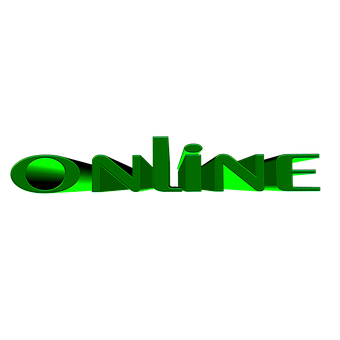 Green Online Text Graphic PNG