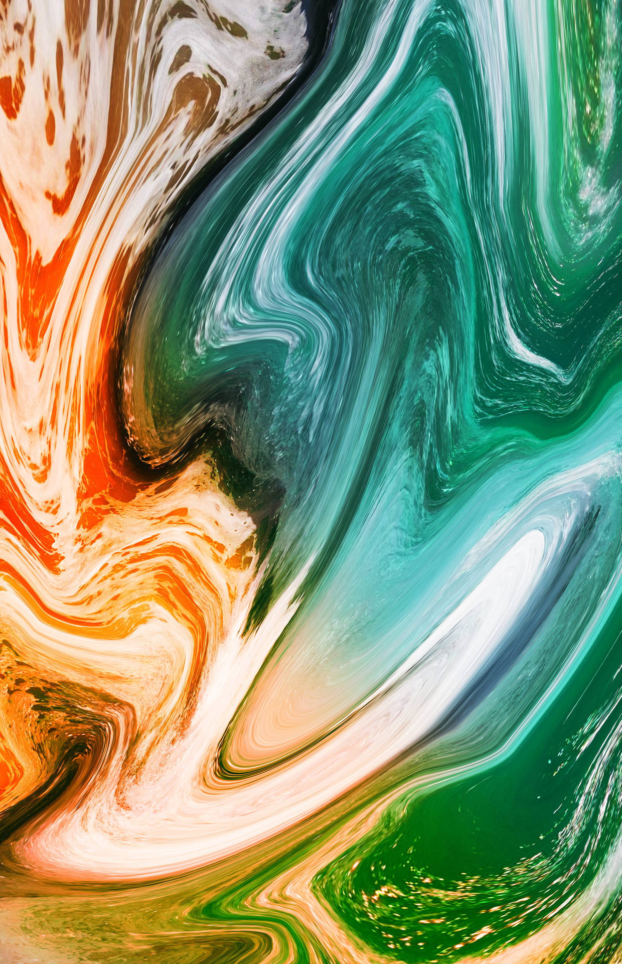Green, Orange, And Yellow Marble Iphone Wallpaper