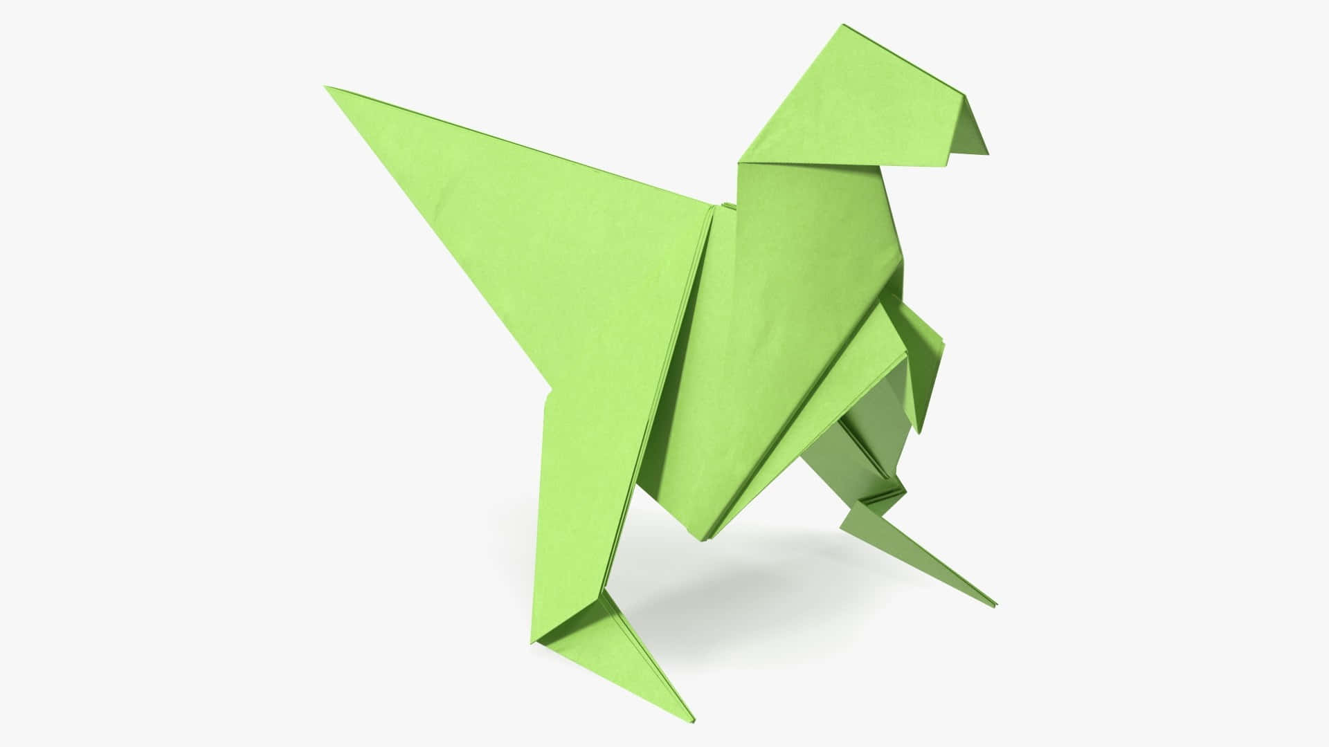 Green Origami Bird Wallpaper