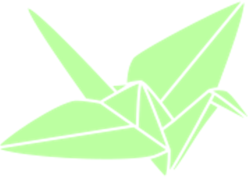 Green Origami Crane PNG