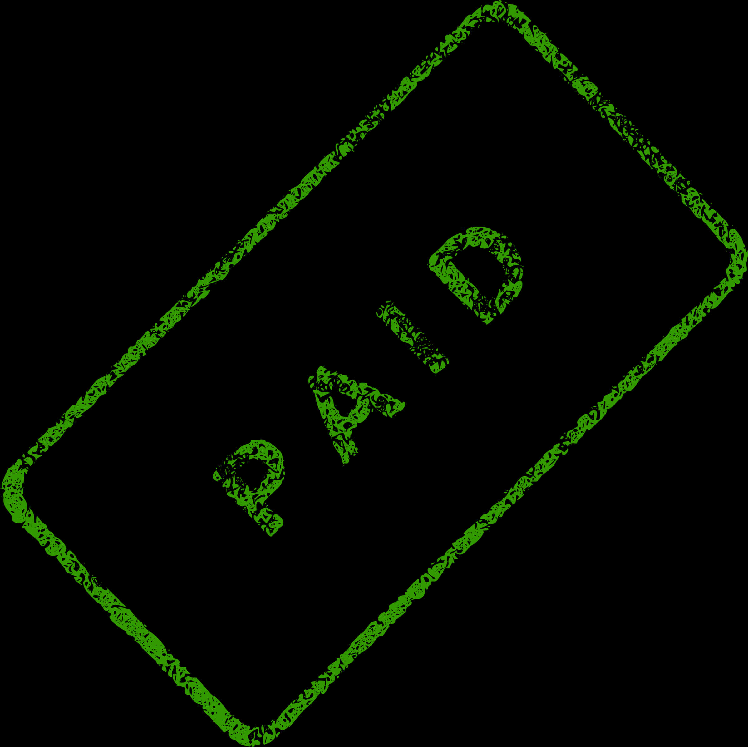 Green Paid Stamp Graphic PNG