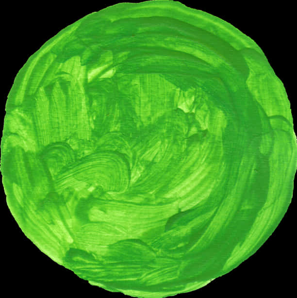 Green Paint Texture Circle PNG