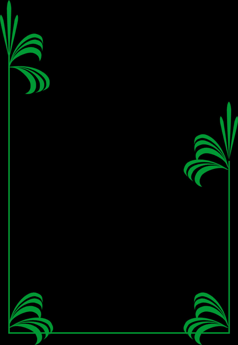 Green Palm Border Design PNG