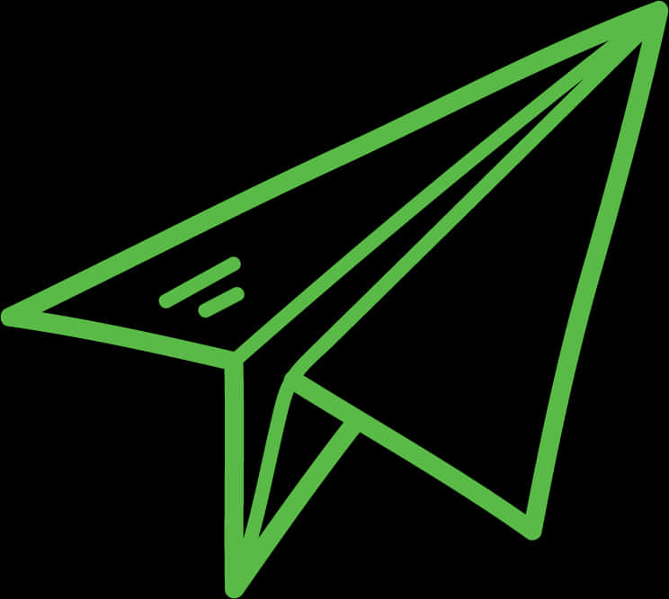 Green Paper Airplane Illustration PNG