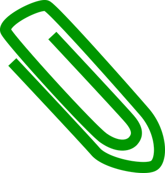 Green Paper Clip Graphic PNG