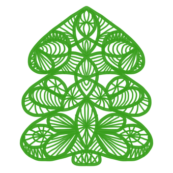 Green Paper Cut Christmas Tree PNG