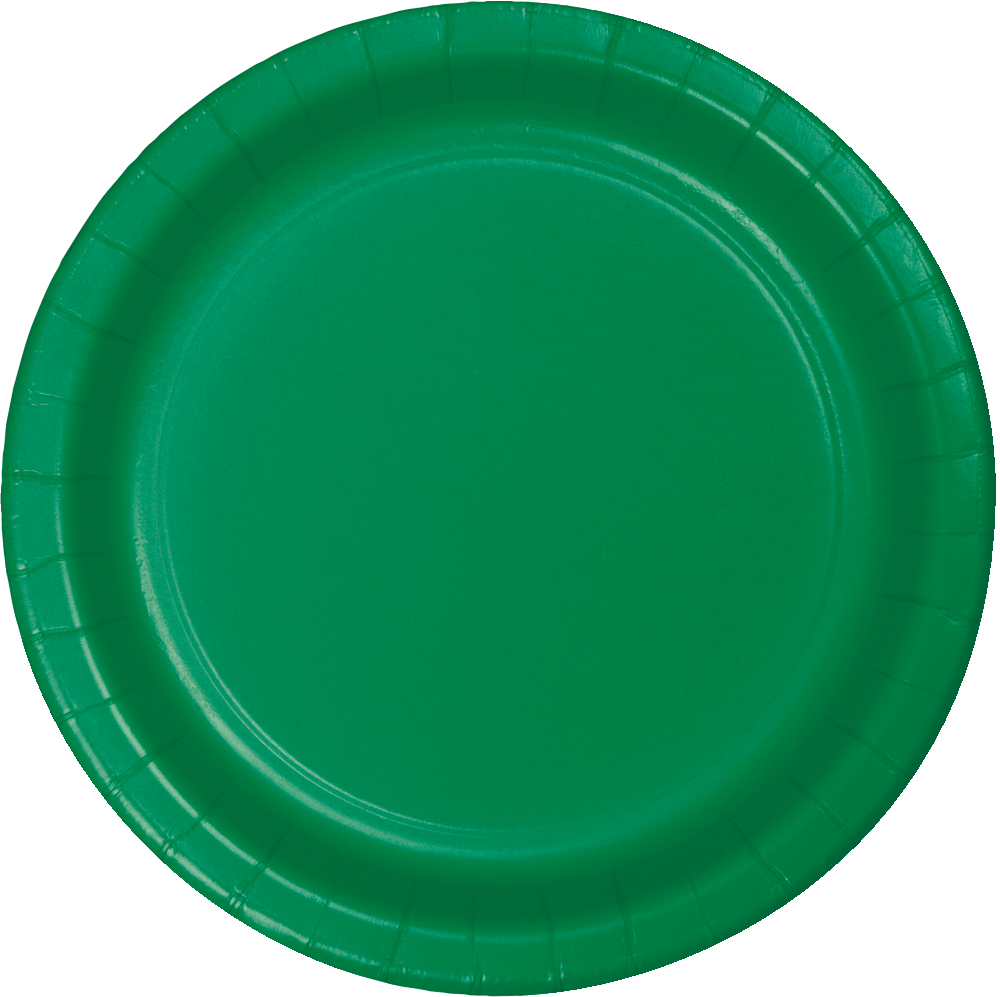 Green Paper Plate Top View PNG