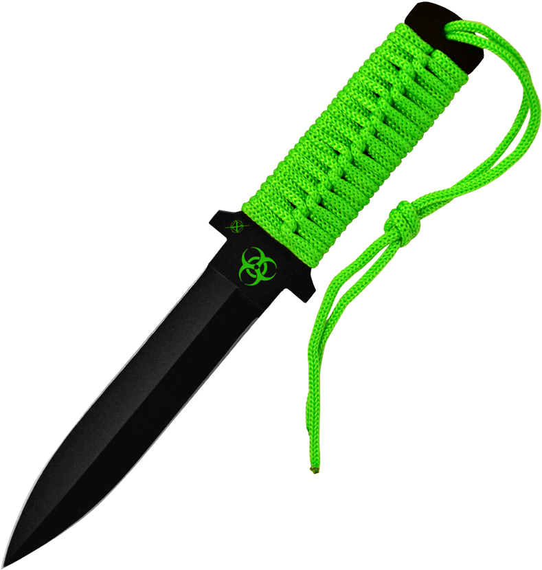 Download Green Paracord Wrapped Tactical Knife | Wallpapers.com