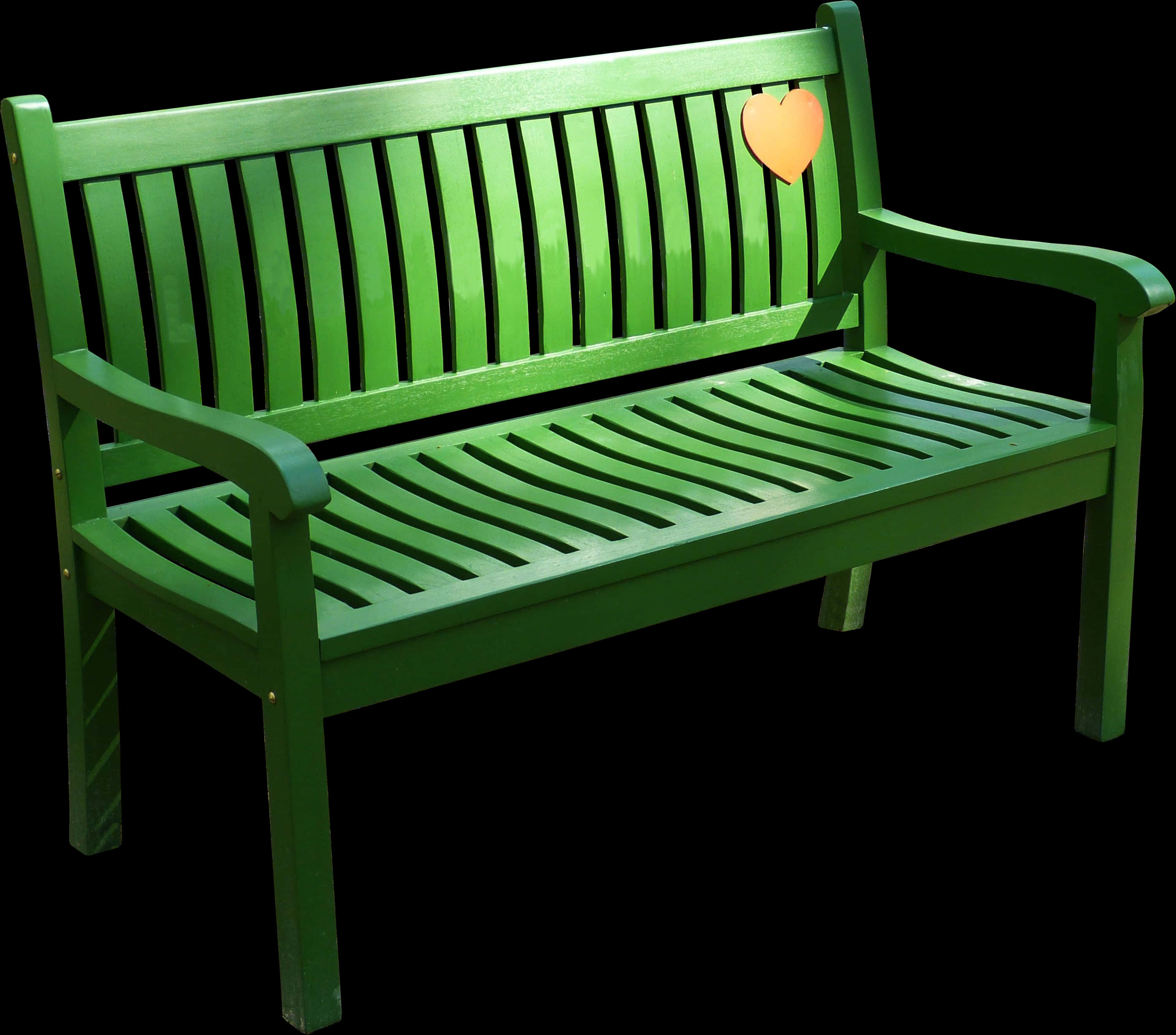 Green Park Benchwith Heart PNG