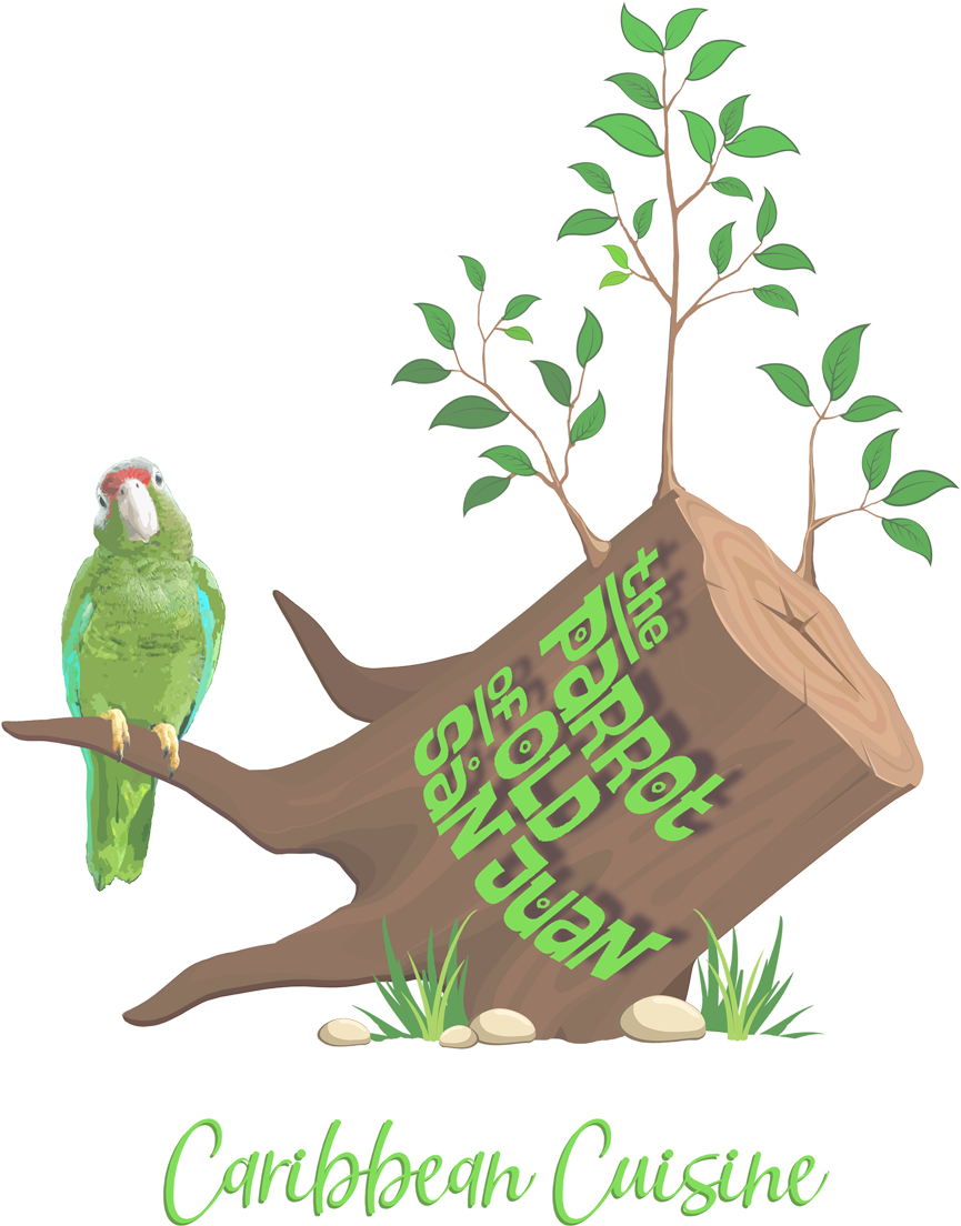 Green Parrot Caribbean Cuisine Logo PNG