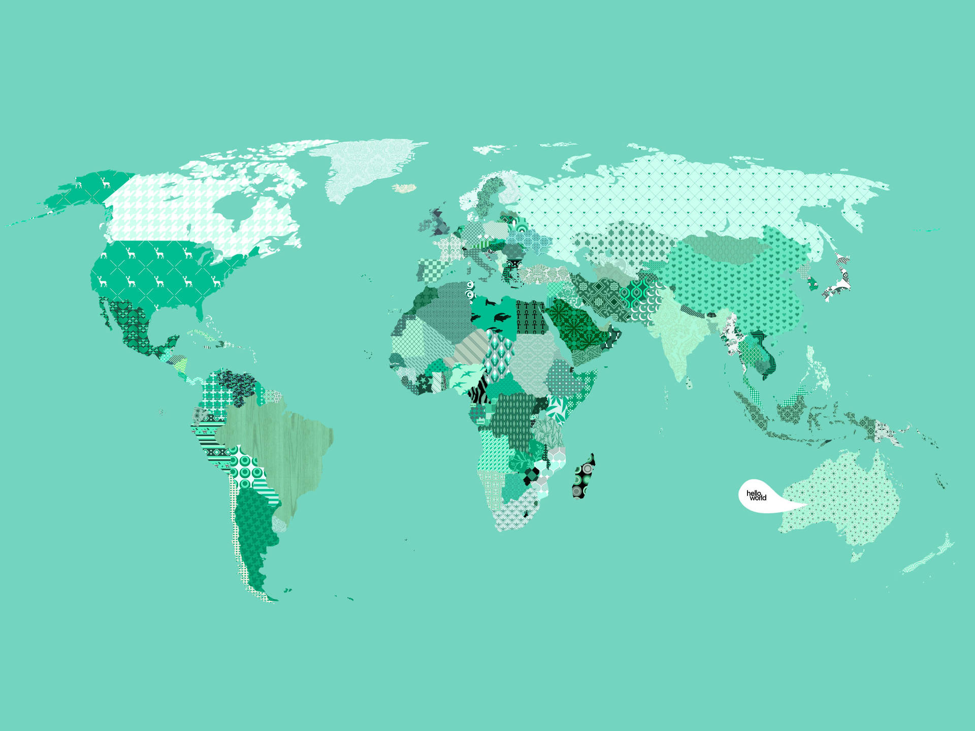 Green Pattern Countries Map