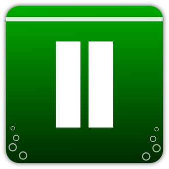 Green Pause Button Icon PNG