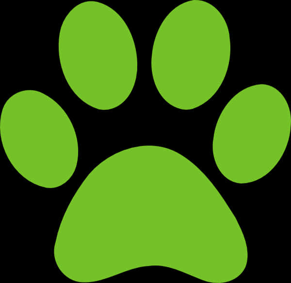 Green Paw Print Graphic PNG