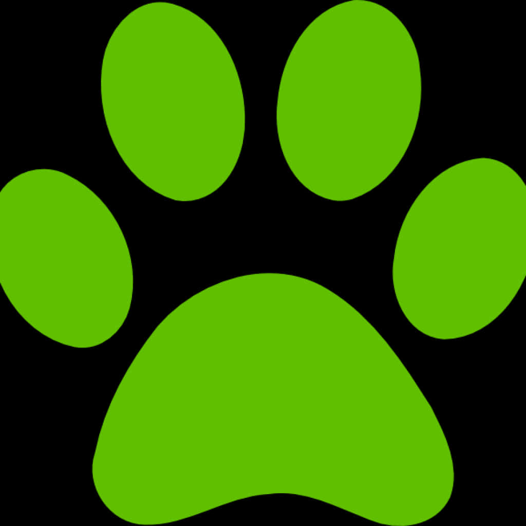 Green Paw Print Graphic PNG
