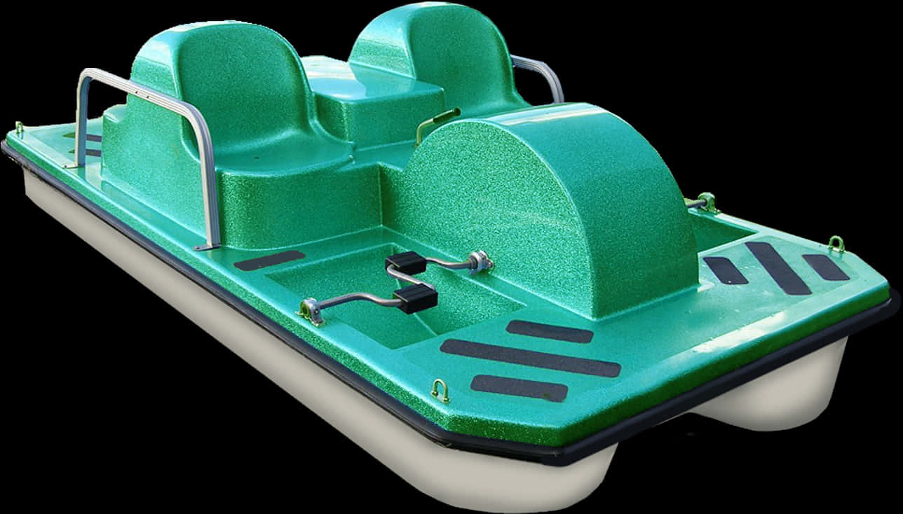 Green Pedal Boat Isolated Background PNG