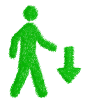 Green Pedestrian Sign Arrow PNG