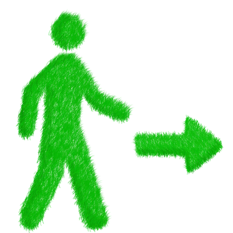 Green Pedestrian Sign Arrow PNG