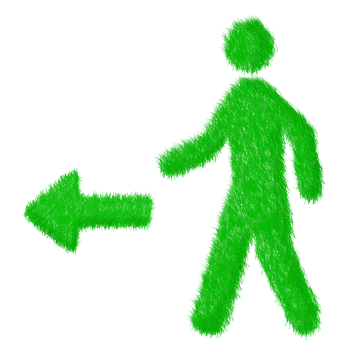 Green Pedestrian Sign Grass Texture PNG