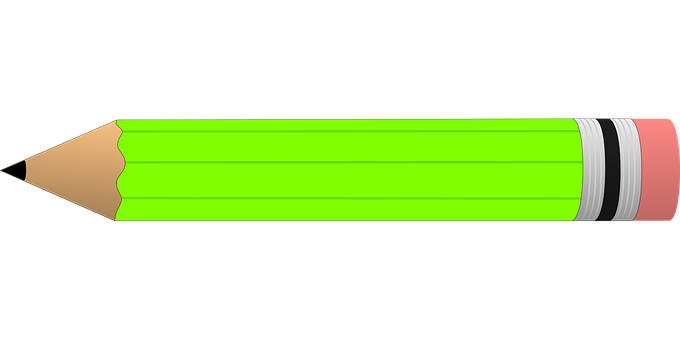 Green Pencil Black Background PNG