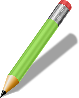 Green Pencil Black Background PNG
