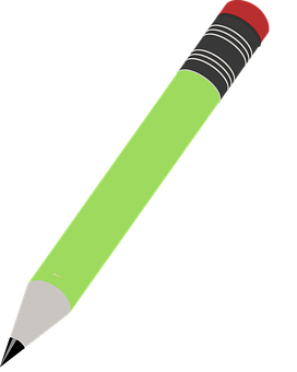 Green Pencil Illustration PNG