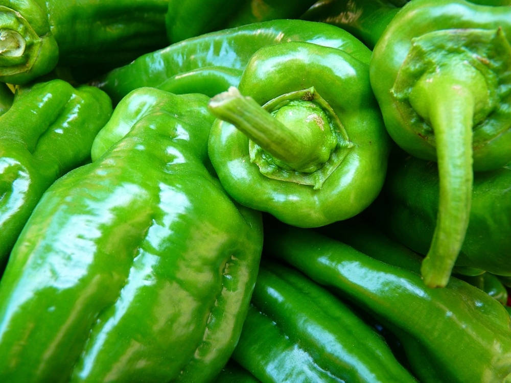 Green Pepper Fruits Pile Extreme Close Up Wallpaper