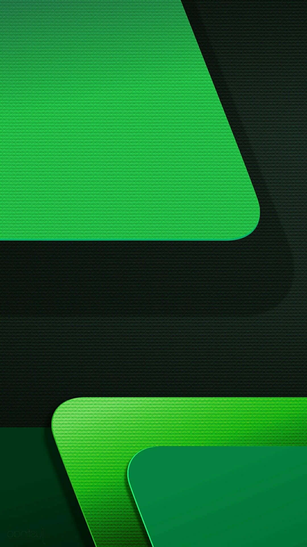 Sleek Green Phone on Abstract Background