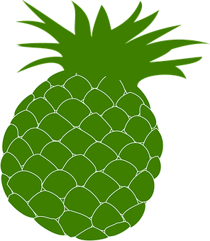 Green Pineapple Graphic PNG
