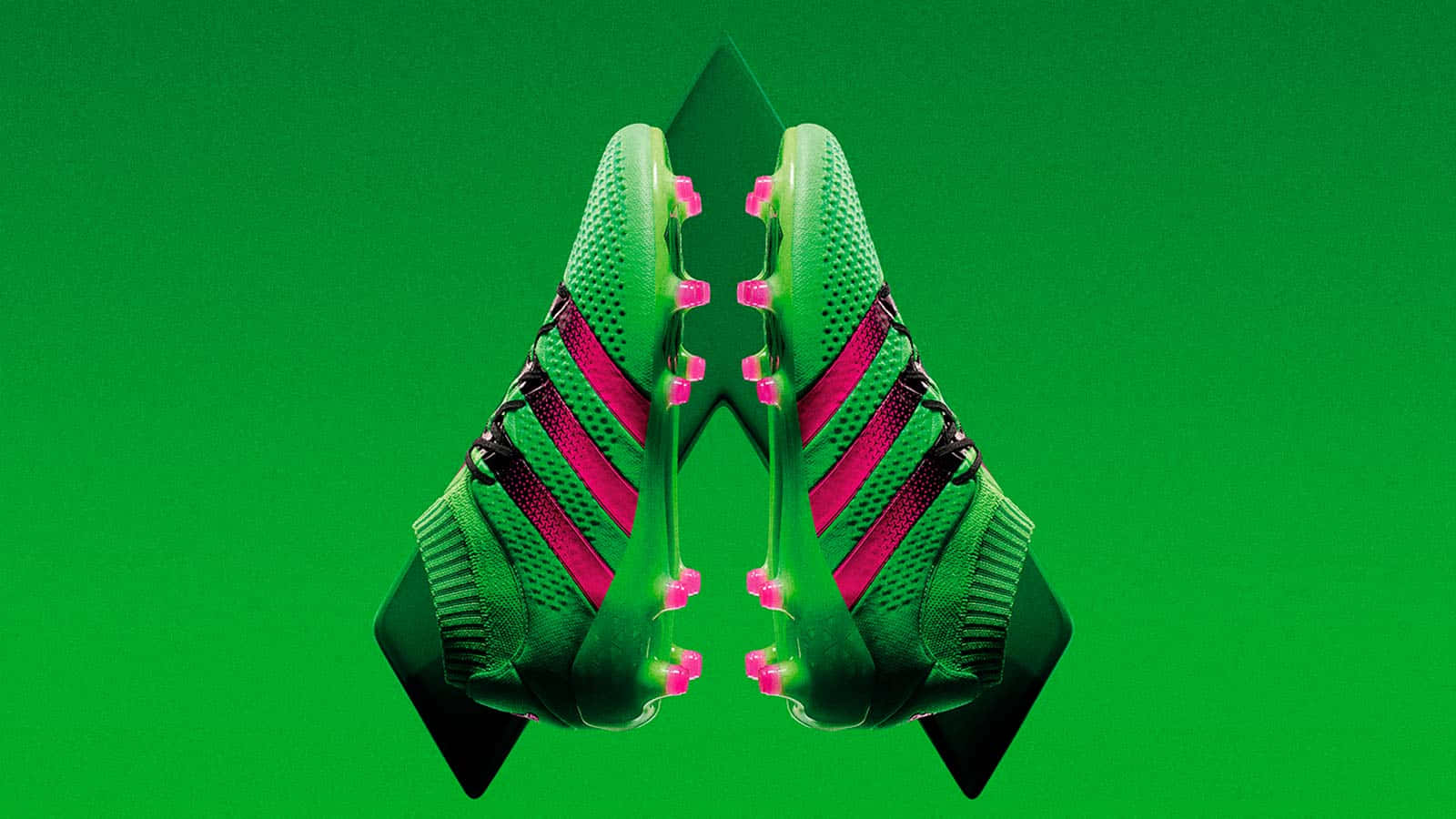 Green Pink Soccer Cleats Symmetry Wallpaper