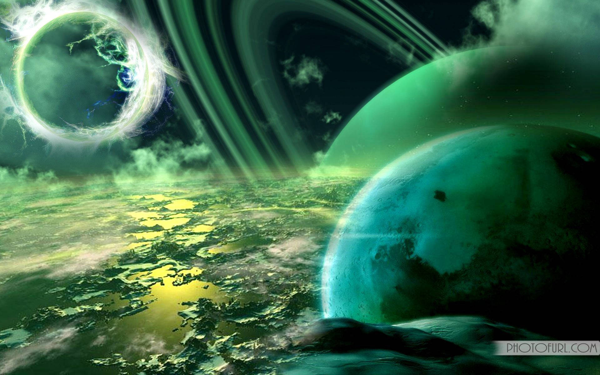 Green Planets Animated Hd Wallpaper