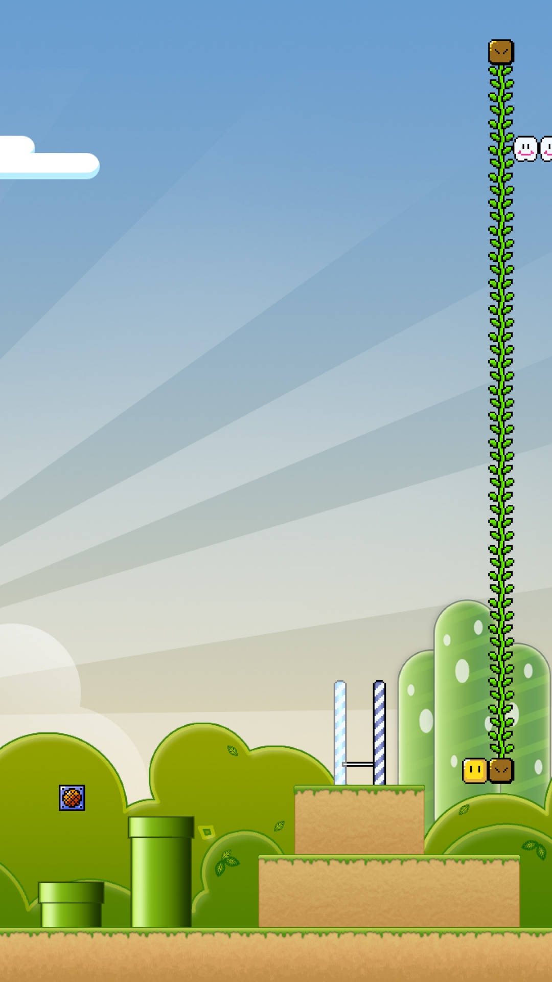 Green Plant Pipes Retro Mario Wallpaper