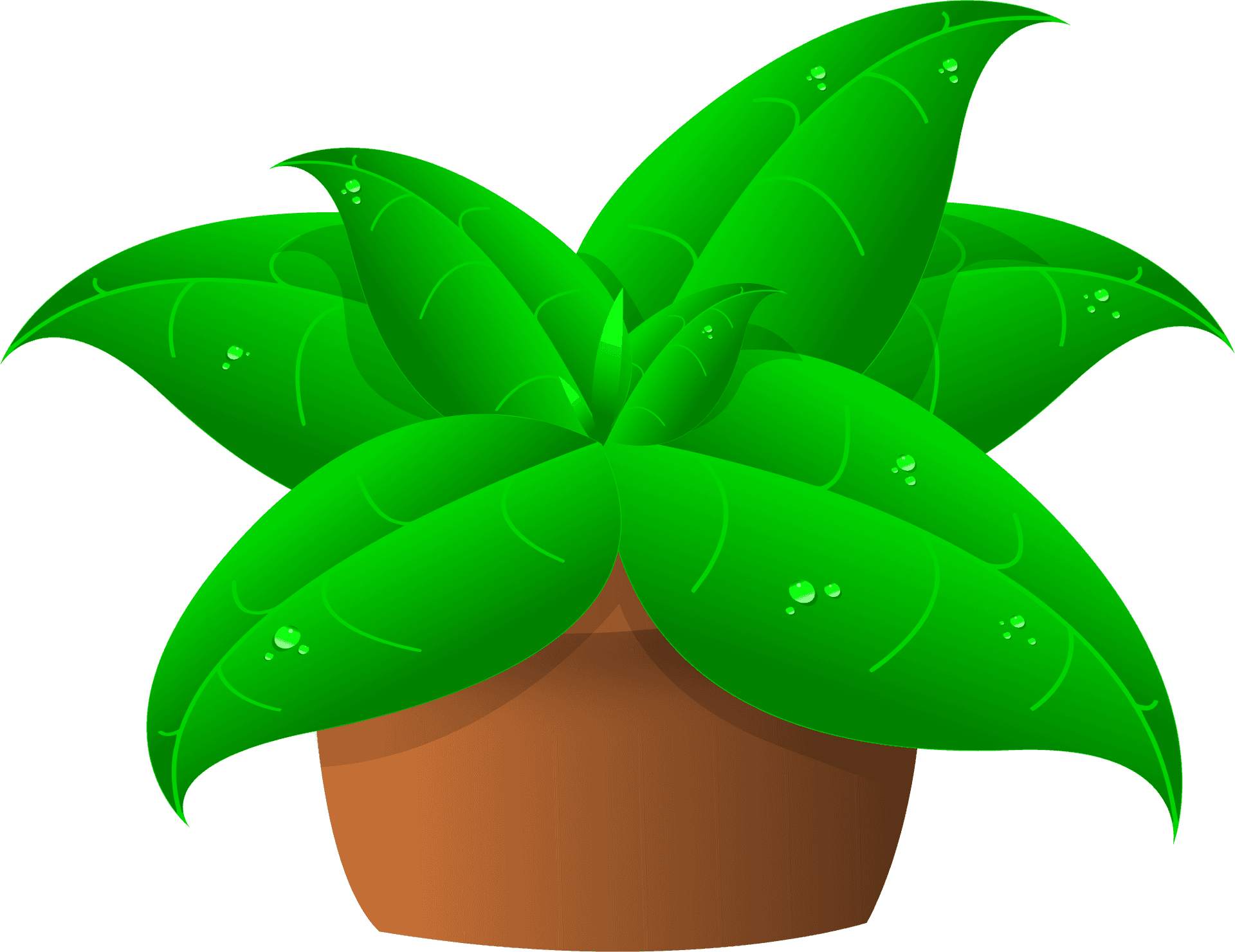 Green Plantin Brown Pot PNG