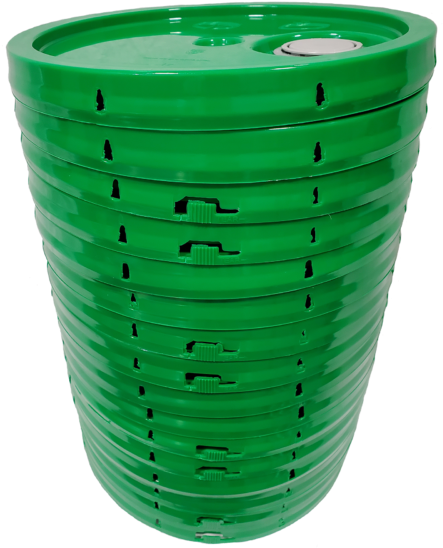 Green Plastic Bucket Stacked PNG