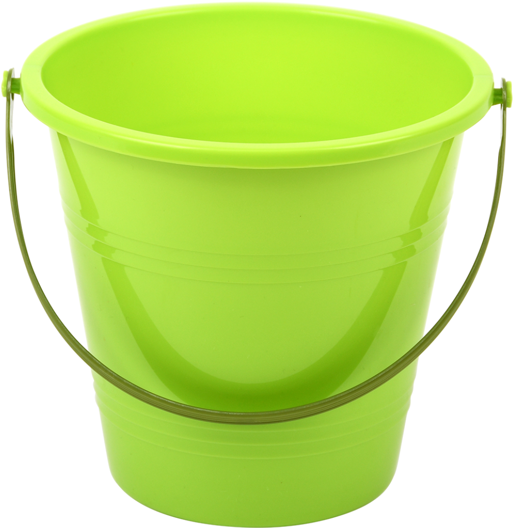 Green Plastic Bucketwith Handle PNG