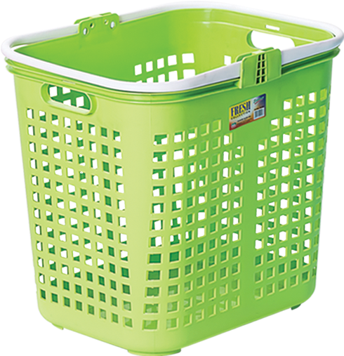 Green Plastic Laundry Basket PNG
