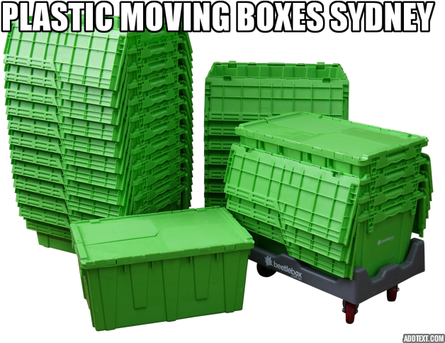 Green Plastic Moving Boxes PNG