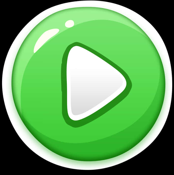 Green Play Button Icon PNG