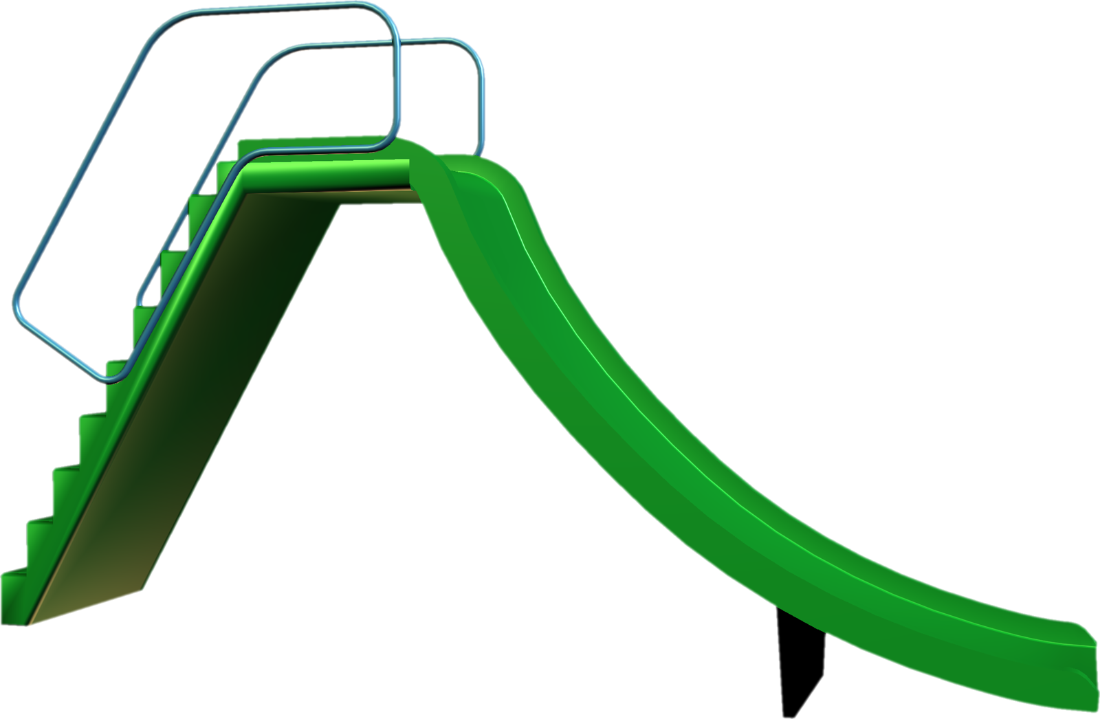 Green Playground Slide3 D Model PNG