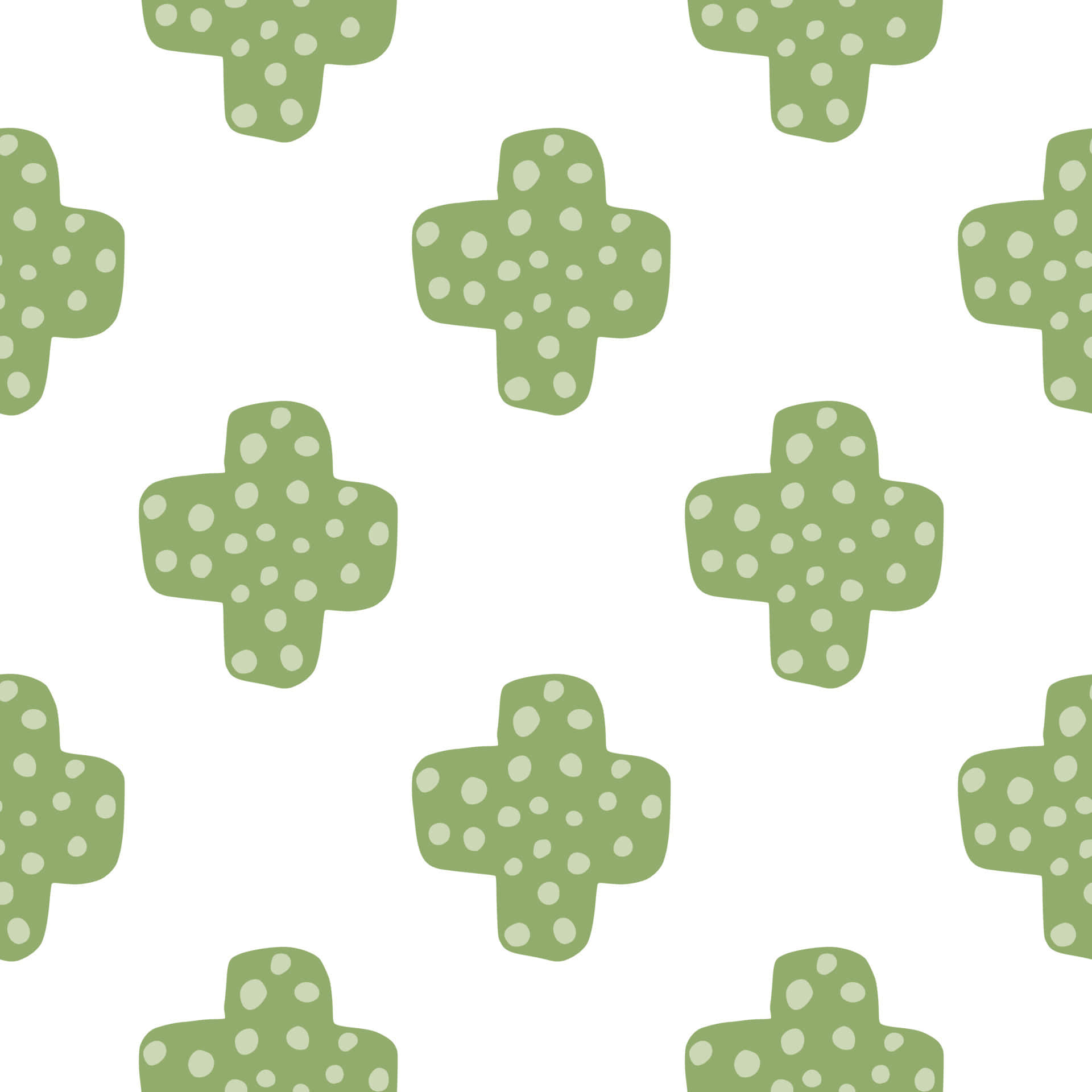 Green Plus Pattern Wallpaper